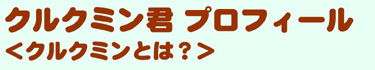 クルクミン君 プロフィール ＜クルクミンとは？＞